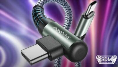 Oferta relâmpago: kit de 2 cabos USB-C com ângulo reto de 6,6 pés por menos de US$5